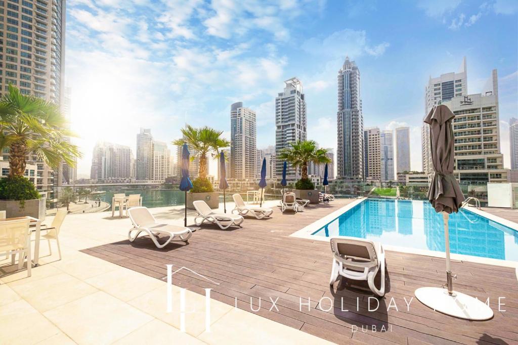 Lux Contemporary Suite With Full Marina View 6 Дубай Екстериор снимка